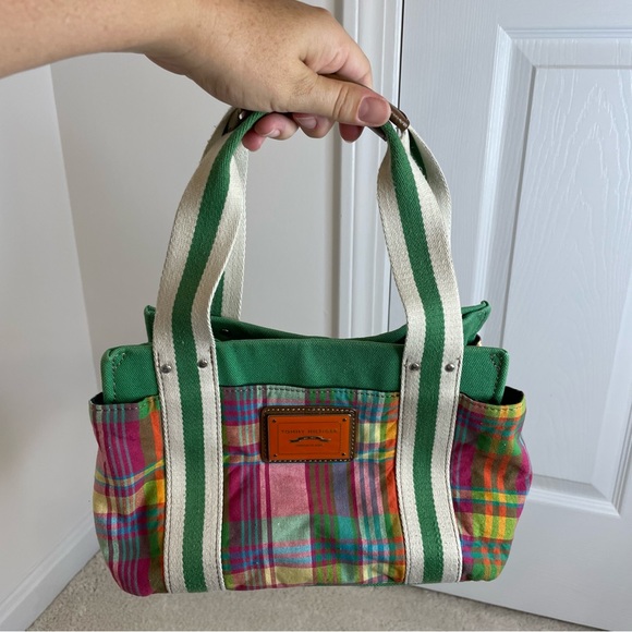 Tommy Hilfiger Plaid Handbag Y2K Preppy Colorful - Picture 3 of 17